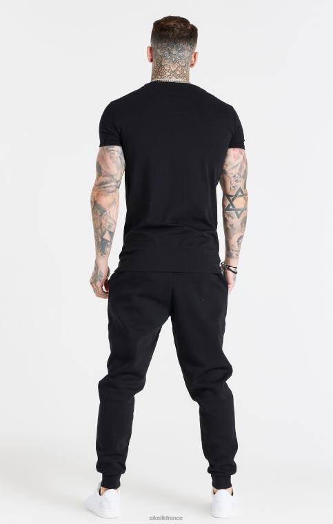 Hommes vêtements 6B8NV363 SikSilk t-shirt noir essentiel à manches courtes et coupe musculaire
