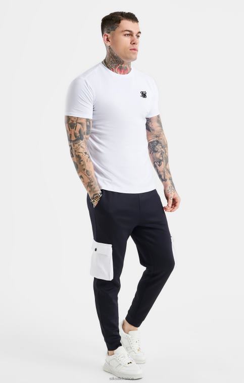 Hommes vêtements 6B8NV364 SikSilk t-shirt blanc essentiel à manches courtes et coupe musculaire