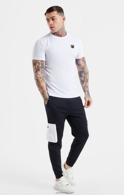 Hommes vêtements 6B8NV364 SikSilk t-shirt blanc essentiel à manches courtes et coupe musculaire