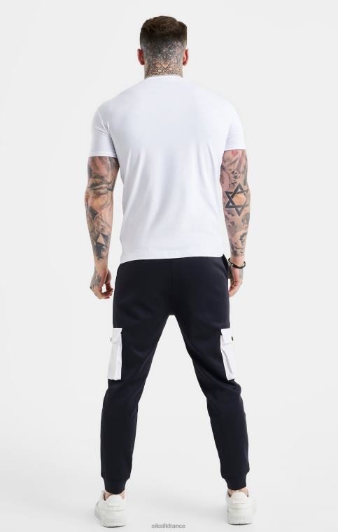 Hommes vêtements 6B8NV364 SikSilk t-shirt blanc essentiel à manches courtes et coupe musculaire
