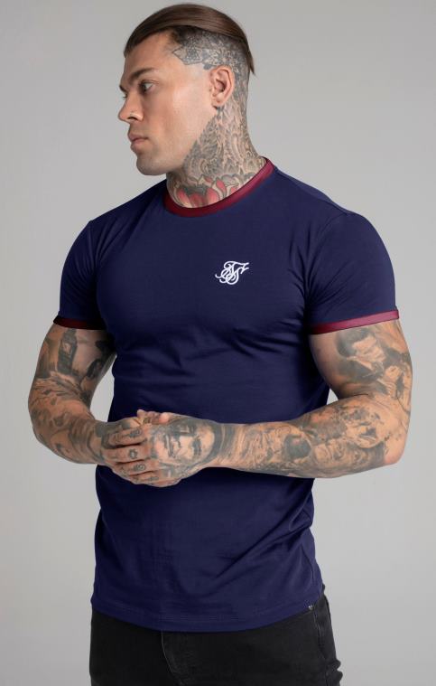 Hommes vêtements 6B8NV366 SikSilk t-shirt à manches courtes bleu marine