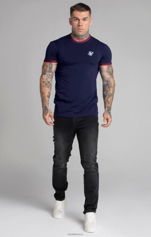 Hommes vêtements 6B8NV366 SikSilk t-shirt à manches courtes bleu marine