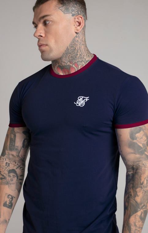 Hommes vêtements 6B8NV366 SikSilk t-shirt à manches courtes bleu marine