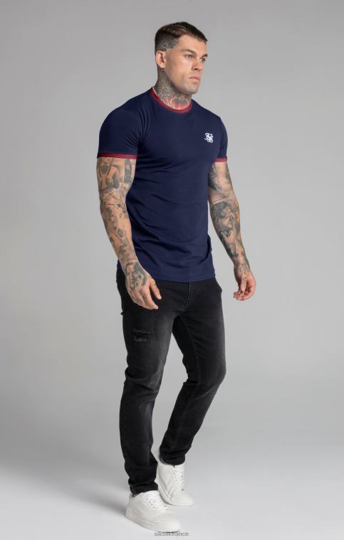 Hommes vêtements 6B8NV366 SikSilk t-shirt à manches courtes bleu marine