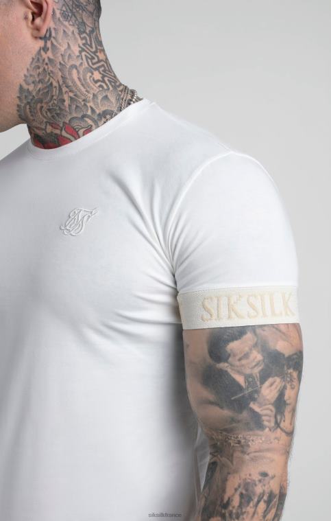 Hommes vêtements 6B8NV367 SikSilk t-shirt écru à poignets élastiques