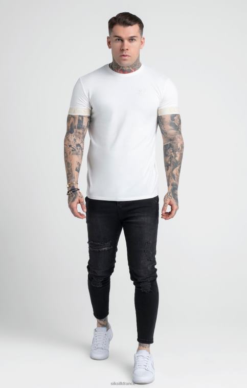 Hommes vêtements 6B8NV367 SikSilk t-shirt écru à poignets élastiques