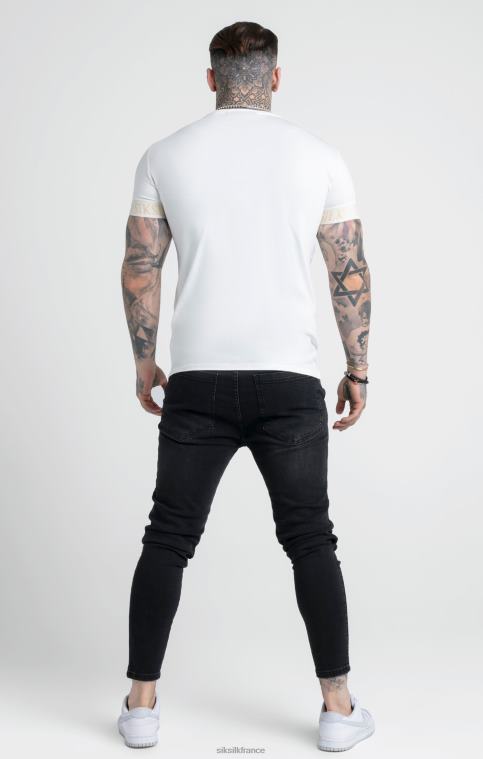 Hommes vêtements 6B8NV367 SikSilk t-shirt écru à poignets élastiques
