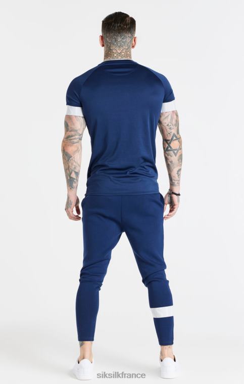 Hommes vêtements 6B8NV369 SikSilk t-shirt bleu marine à poignets élastiques