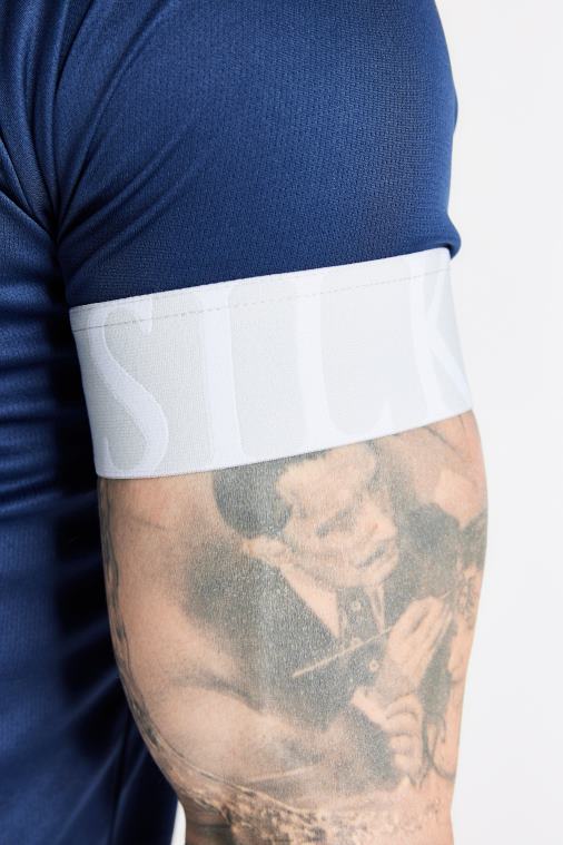 Hommes vêtements 6B8NV369 SikSilk t-shirt bleu marine à poignets élastiques