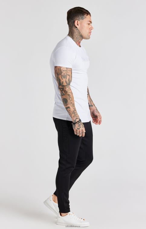 Hommes vêtements 6B8NV370 SikSilk t-shirt moulant brodé blanc