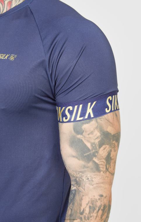 Hommes vêtements 6B8NV371 SikSilk t-shirt de sport bleu marine