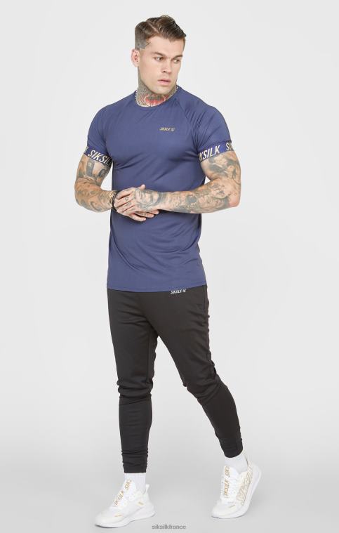 Hommes vêtements 6B8NV371 SikSilk t-shirt de sport bleu marine