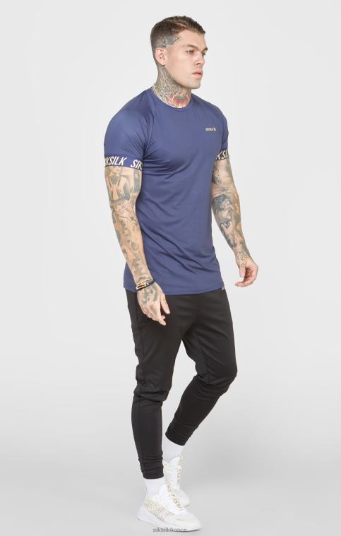 Hommes vêtements 6B8NV371 SikSilk t-shirt de sport bleu marine