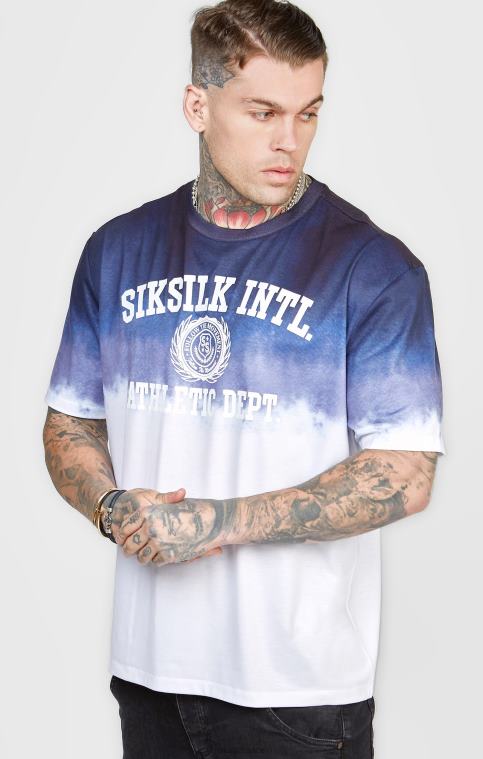 Hommes vêtements 6B8NV384 SikSilk t-shirt bleu marine à effet délavé