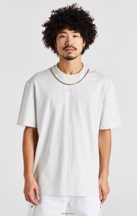 Hommes vêtements 6B8NV388 SikSilk t-shirt oversize à chaîne snow chiné