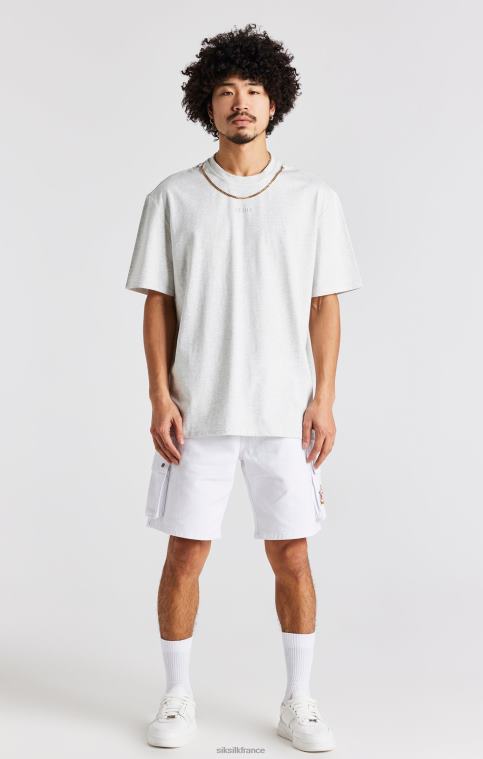 Hommes vêtements 6B8NV388 SikSilk t-shirt oversize à chaîne snow chiné