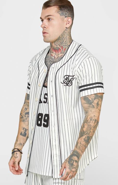 Hommes vêtements 6B8NV391 SikSilk maillot de baseball beige