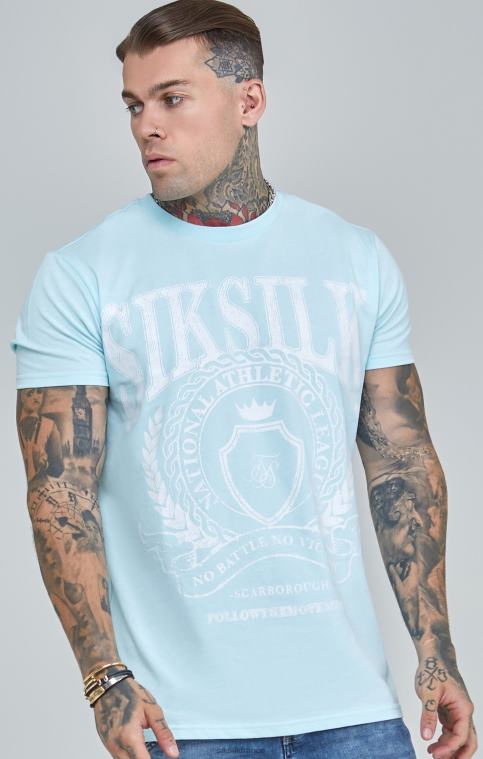 Hommes vêtements 6B8NV396 SikSilk t-shirt coupe boxy bleu universitaire