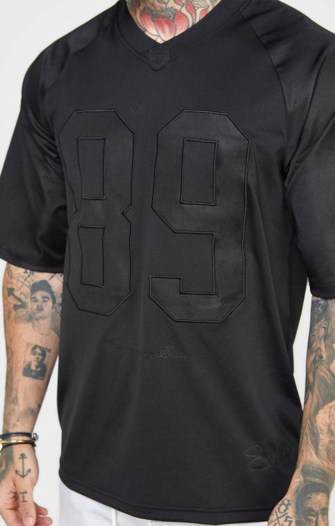 Hommes vêtements 6B8NV402 SikSilk t-shirt oversize noir à manches courtes