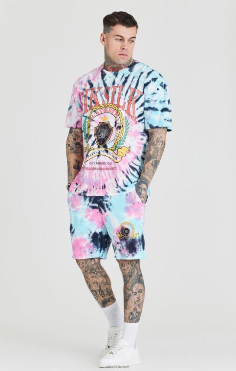 Hommes vêtements 6B8NV403 SikSilk t-shirt oversize universitaire tie-dye