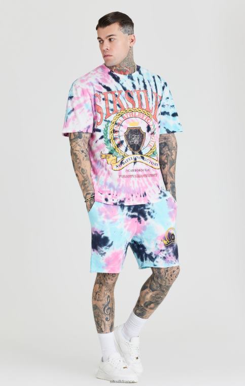 Hommes vêtements 6B8NV403 SikSilk t-shirt oversize universitaire tie-dye