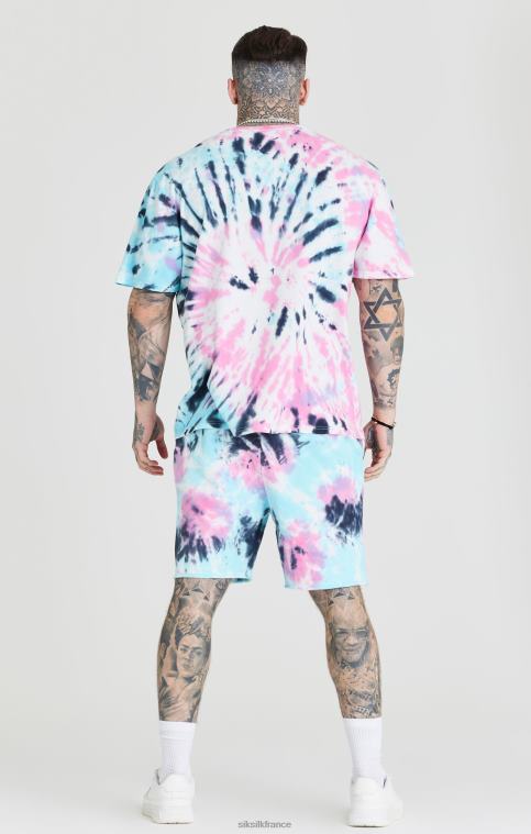 Hommes vêtements 6B8NV403 SikSilk t-shirt oversize universitaire tie-dye