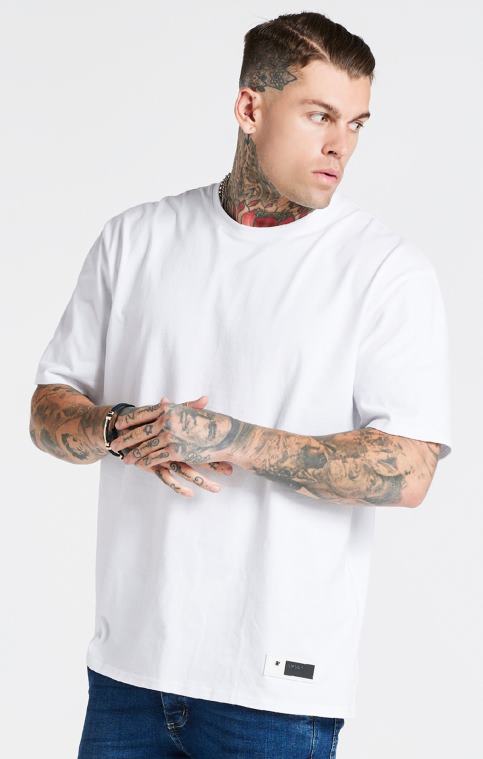 Hommes vêtements 6B8NV410 SikSilk t-shirt blanc surdimensionné