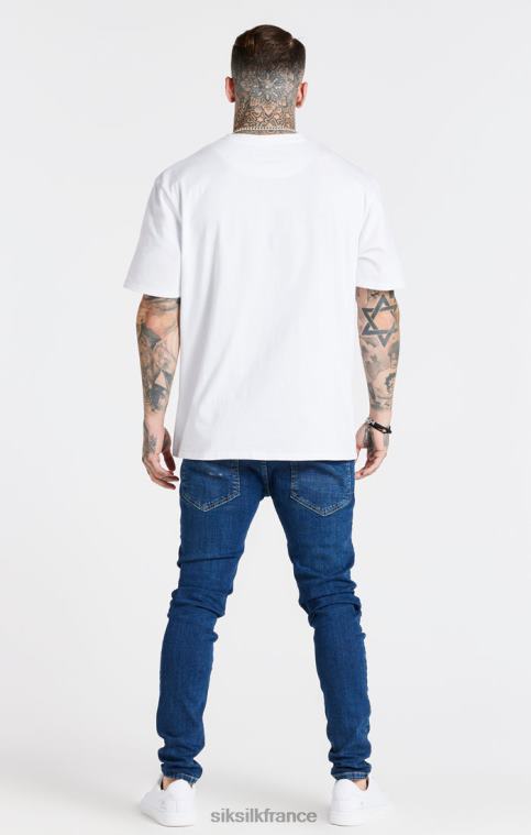 Hommes vêtements 6B8NV410 SikSilk t-shirt blanc surdimensionné