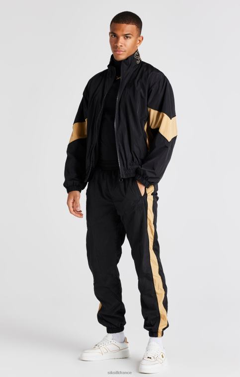 Hommes vêtements 6B8NV468 SikSilk blouson aviateur noir à empiècements