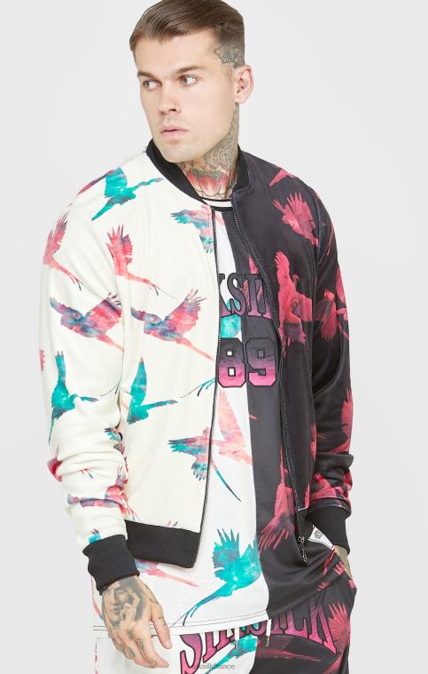 Hommes vêtements 6B8NV469 SikSilk blouson aviateur imprimé écru