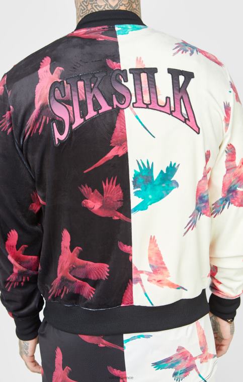 Hommes vêtements 6B8NV469 SikSilk blouson aviateur imprimé écru
