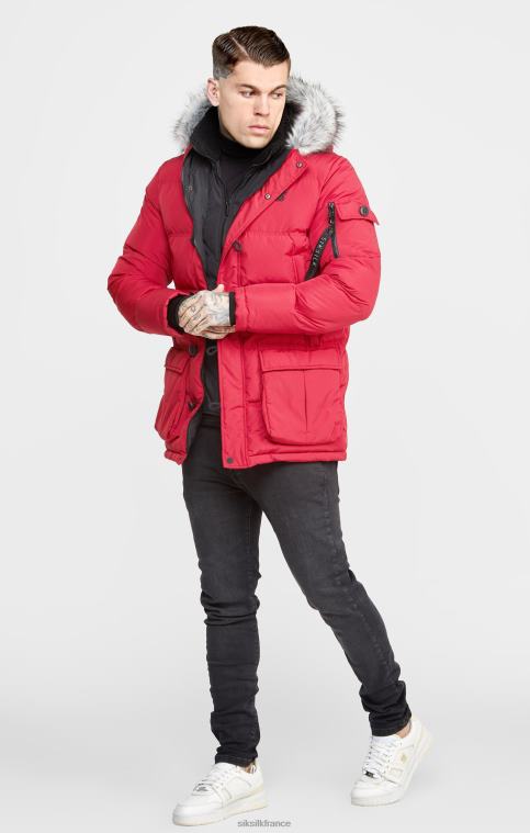 Hommes vêtements 6B8NV470 SikSilk parka arctique rouge