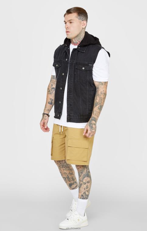 Hommes vêtements 6B8NV472 SikSilk gilet à capuche noir