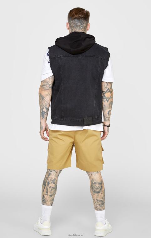 Hommes vêtements 6B8NV472 SikSilk gilet à capuche noir