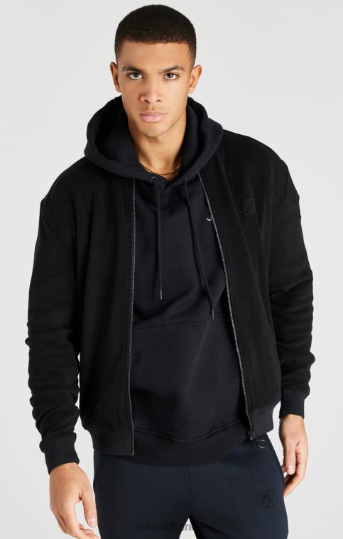Hommes vêtements 6B8NV475 SikSilk blouson aviateur noir réfléchissant