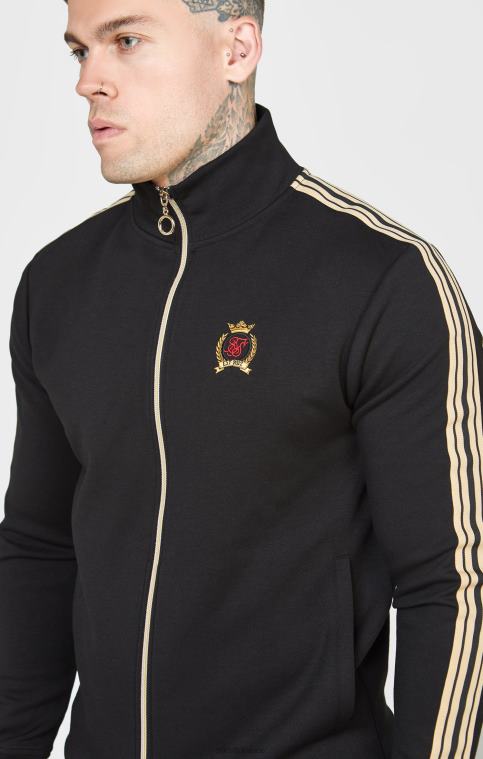Hommes vêtements 6B8NV476 SikSilk veste de survêtement noire à col cheminée