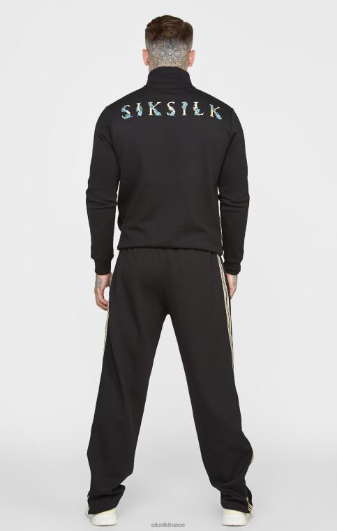 Hommes vêtements 6B8NV476 SikSilk veste de survêtement noire à col cheminée