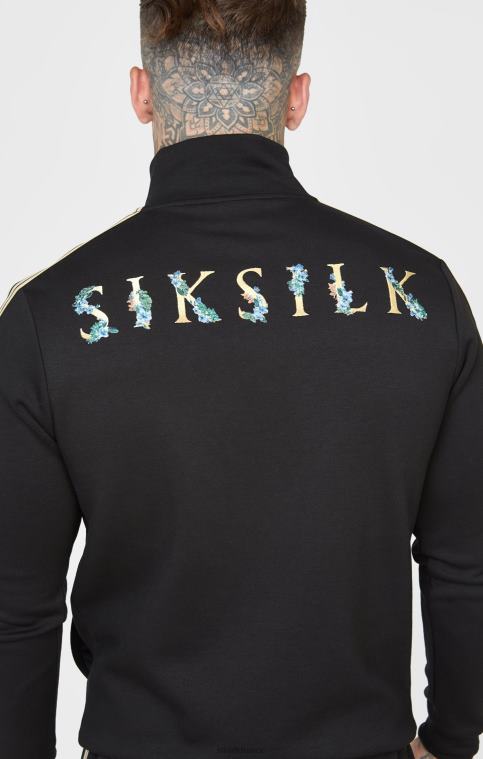 Hommes vêtements 6B8NV476 SikSilk veste de survêtement noire à col cheminée