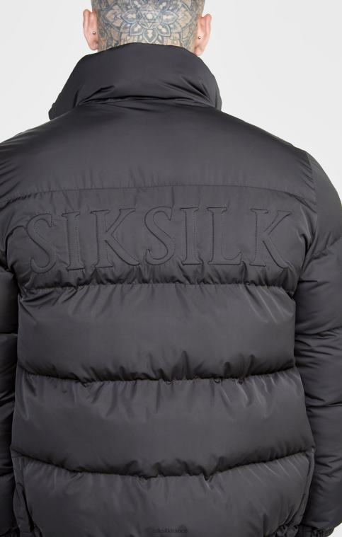 Hommes vêtements 6B8NV479 SikSilk veste bulle noire à logo embossé