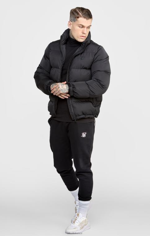 Hommes vêtements 6B8NV479 SikSilk veste bulle noire à logo embossé