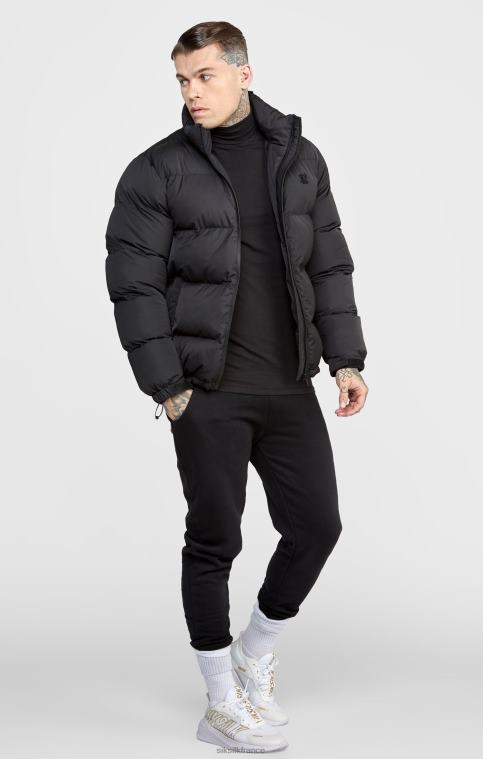 Hommes vêtements 6B8NV479 SikSilk veste bulle noire à logo embossé