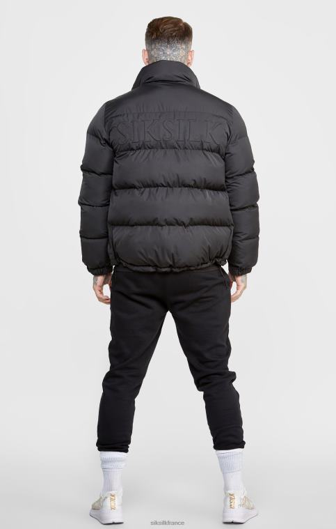 Hommes vêtements 6B8NV479 SikSilk veste bulle noire à logo embossé