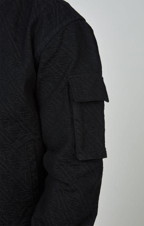 Hommes vêtements 6B8NV491 SikSilk blouson aviateur en jean noir à logo répété