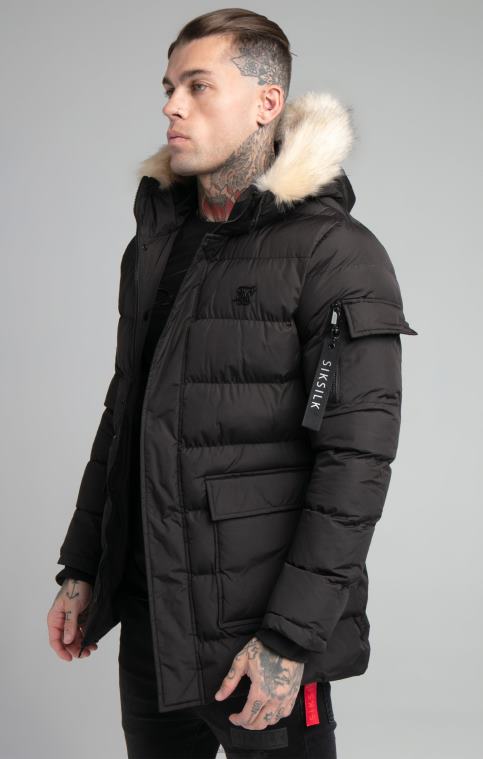 Hommes vêtements 6B8NV493 SikSilk parka expédition noire