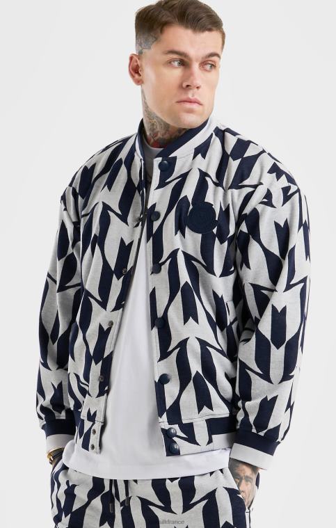 Hommes vêtements 6B8NV498 SikSilk x bomber messi à monogramme bleu marine