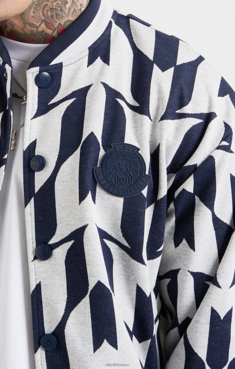 Hommes vêtements 6B8NV498 SikSilk x bomber messi à monogramme bleu marine