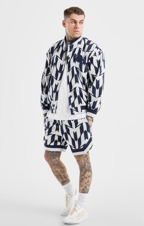 Hommes vêtements 6B8NV498 SikSilk x bomber messi à monogramme bleu marine