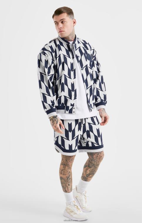 Hommes vêtements 6B8NV498 SikSilk x bomber messi à monogramme bleu marine