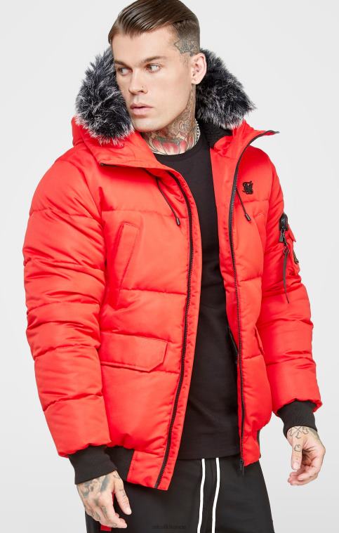 Hommes vêtements 6B8NV500 SikSilk blouson aviateur rouge