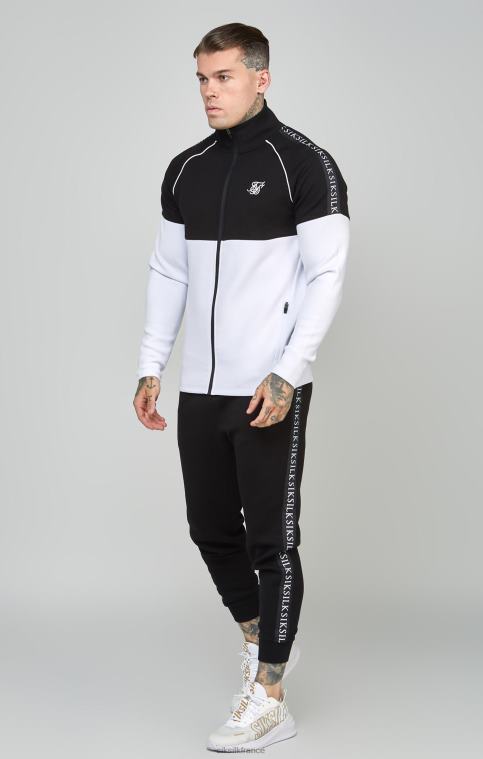 Hommes vêtements 6B8NV505 SikSilk Ensemble haut et jogging noir à fermeture éclair 1/4 et bande adhésive